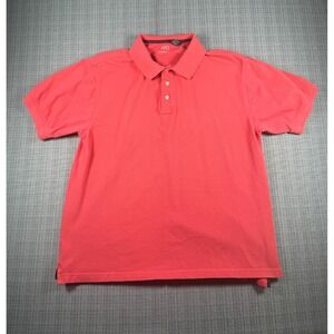 Sto Performance Polo Shirt Mens Large Red Cotton Side Slit High Low Hem Golf